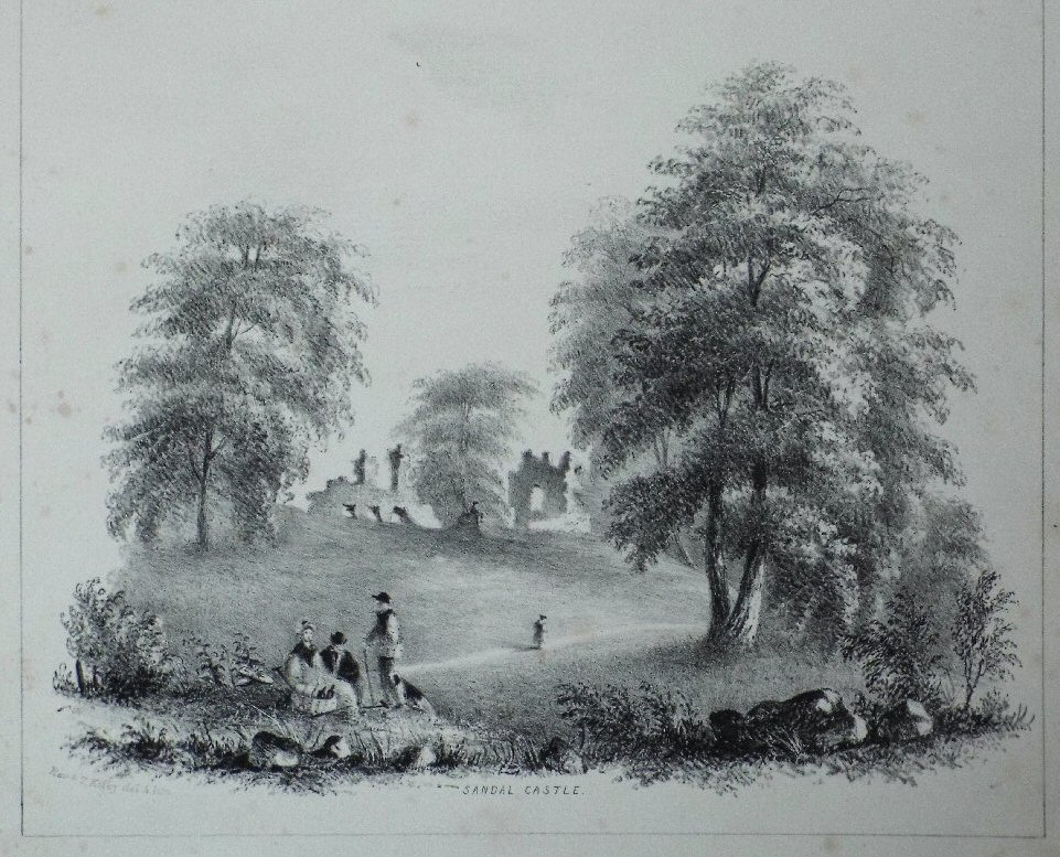 Lithograph - Sandal castle - Kilby